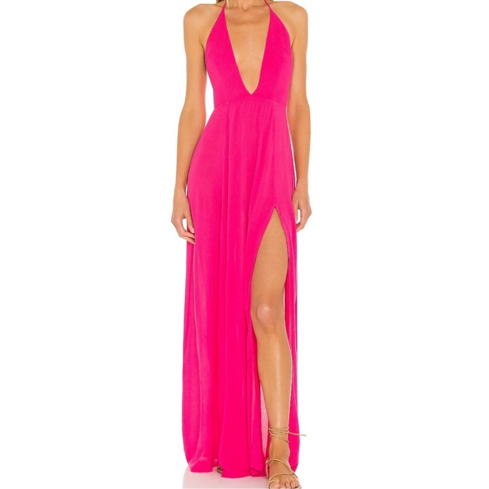 Superdown Arina dress hot pink maxi
